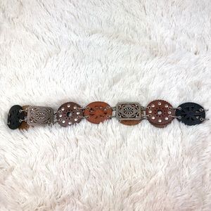 Fossil Genuine & Unique Leather & Metal Belt, sz L